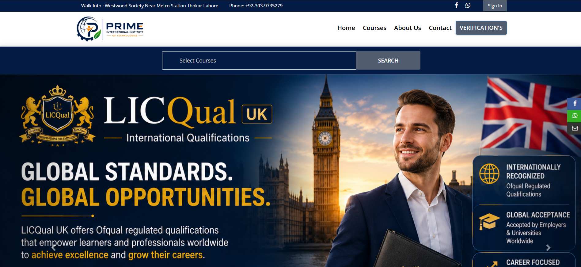 Prime International Institute of Technologies Website